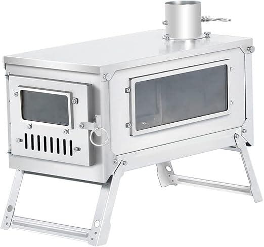 [最終値引き]Soomloomチタン製折り畳み式巻き煙突薪ストーブ