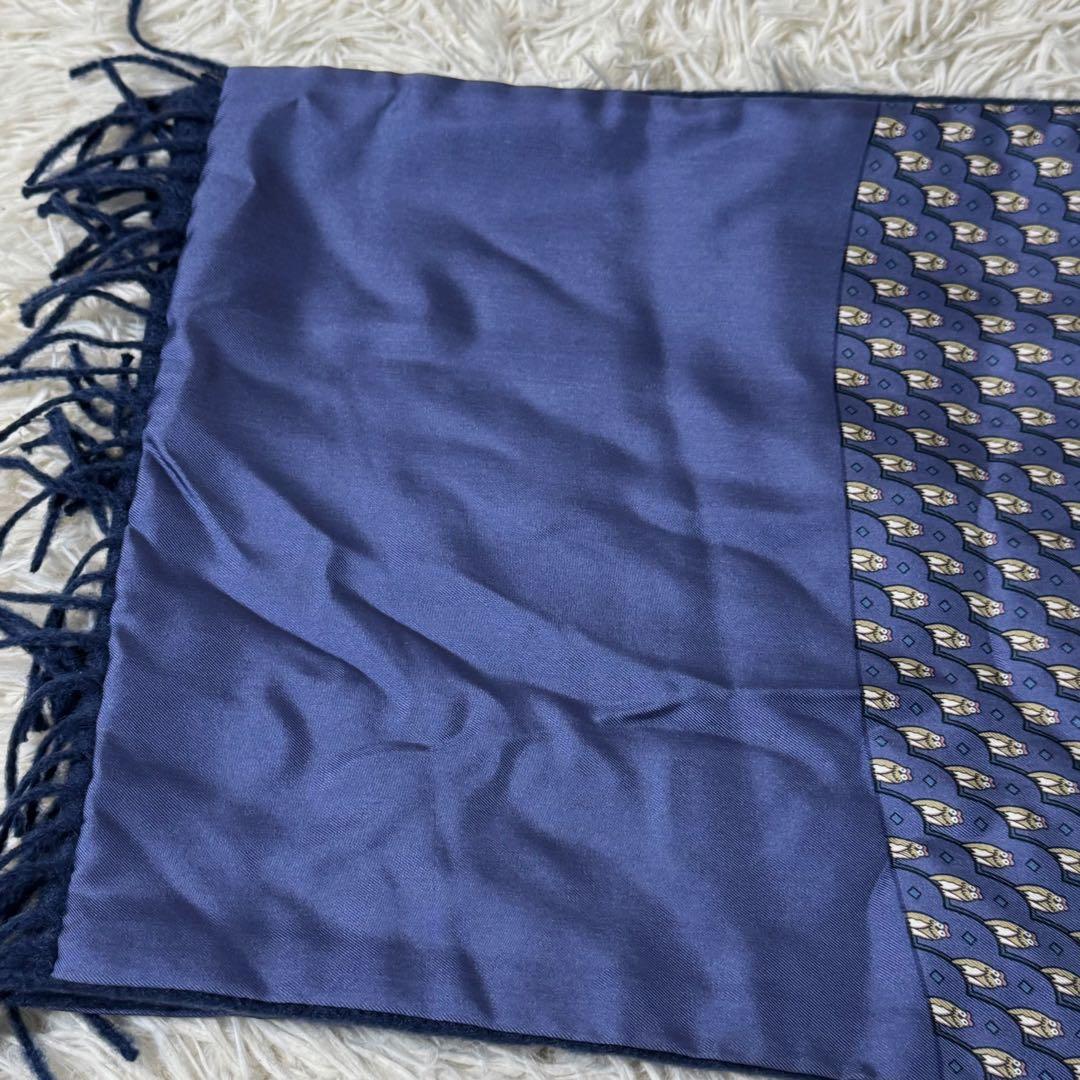 エルメス　マルジェラ期　リバーシブル　シルク　ウール　カシミヤ　マフラー