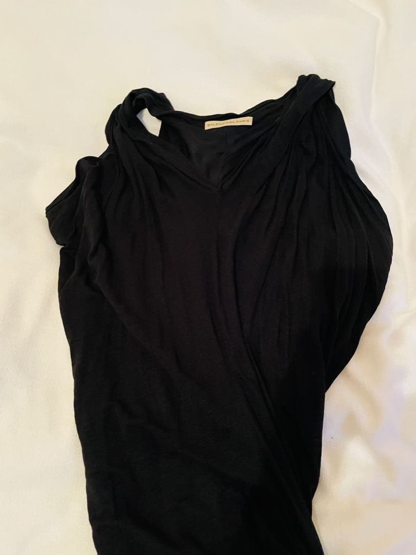 バレンシアガ　麻ワンピース　黒36サイズ