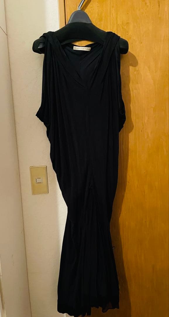バレンシアガ　麻ワンピース　黒36サイズ