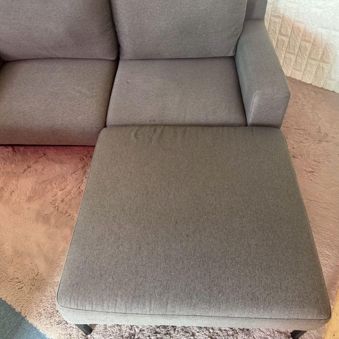都内23区送料無料✨ロウヤ✨2人掛けソファ オットマン付き