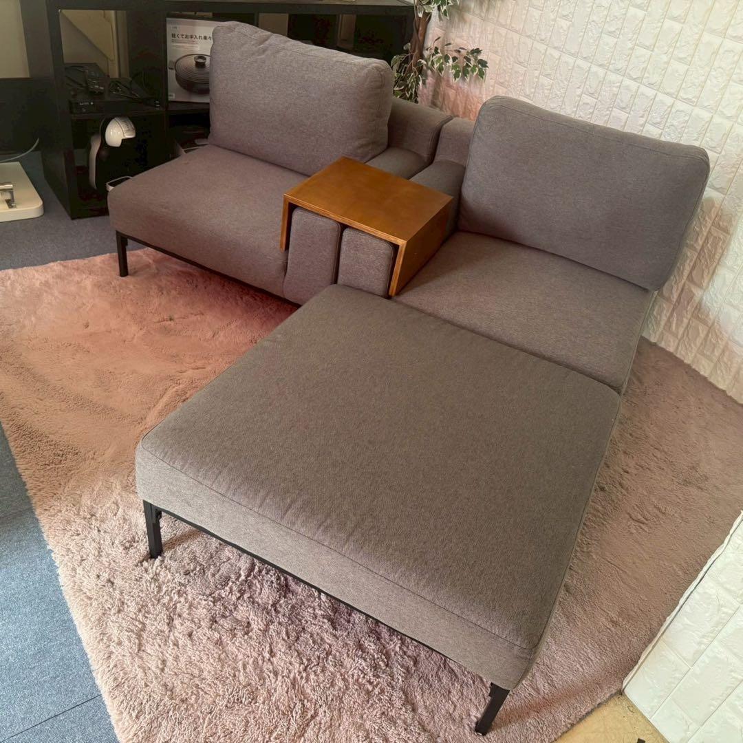 都内23区送料無料✨ロウヤ✨2人掛けソファ オットマン付き