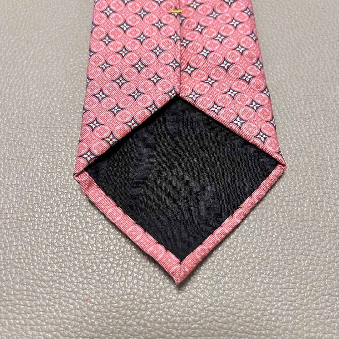 ルイヴィトン　ネクタイ　ストライプ ドット　チェック　ピンク