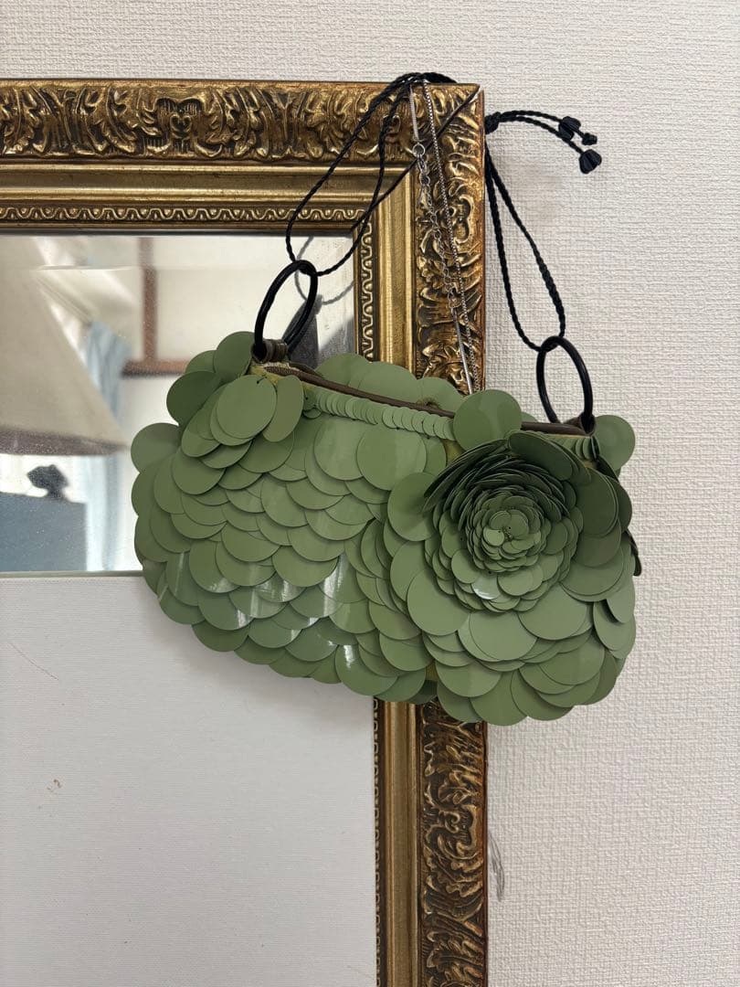 JAMIN PUECH オリーブグリーン　パーティーバッグ