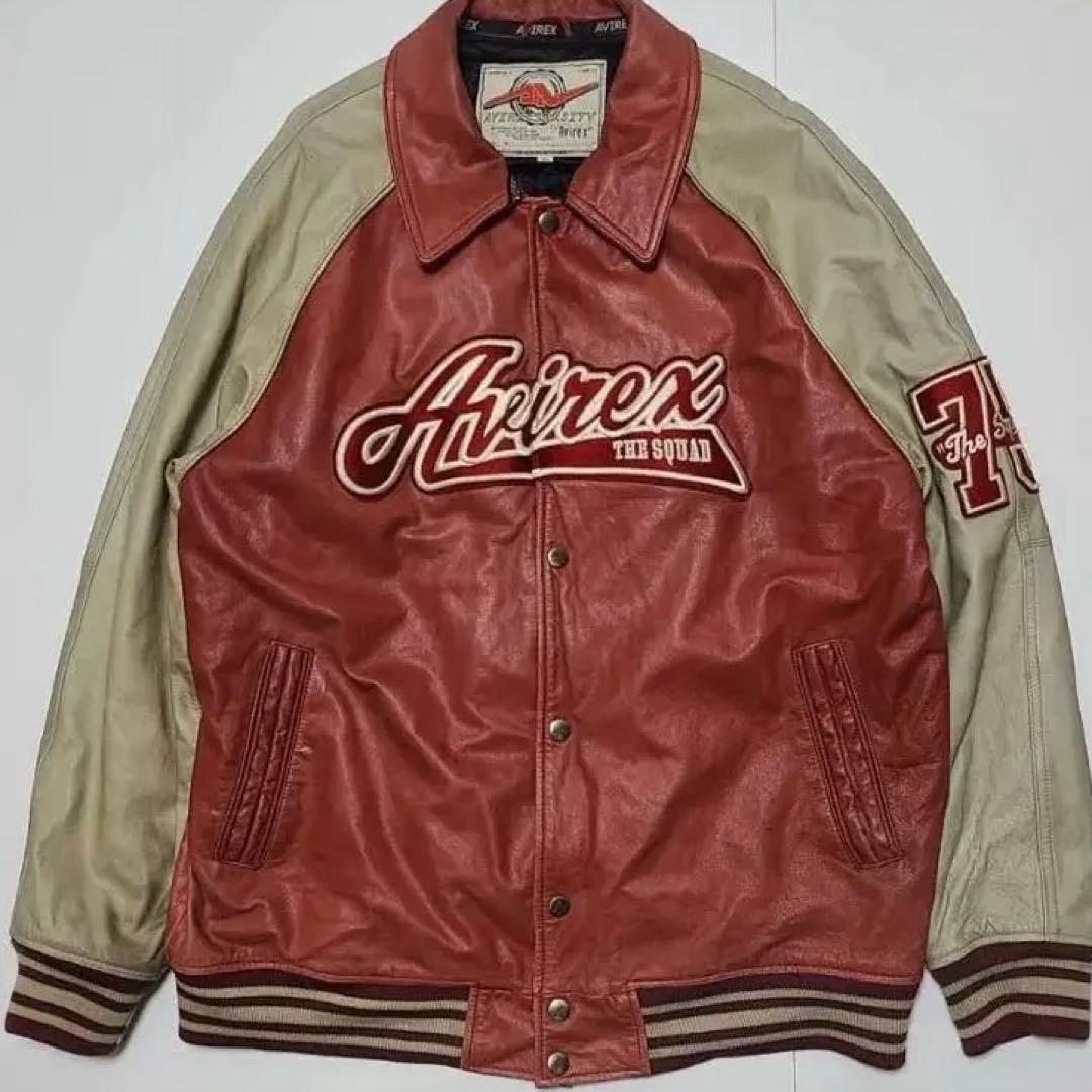 t*＊様 AVIREX ゴーラーズ レザージャケット 75周年記念 黒 2XL