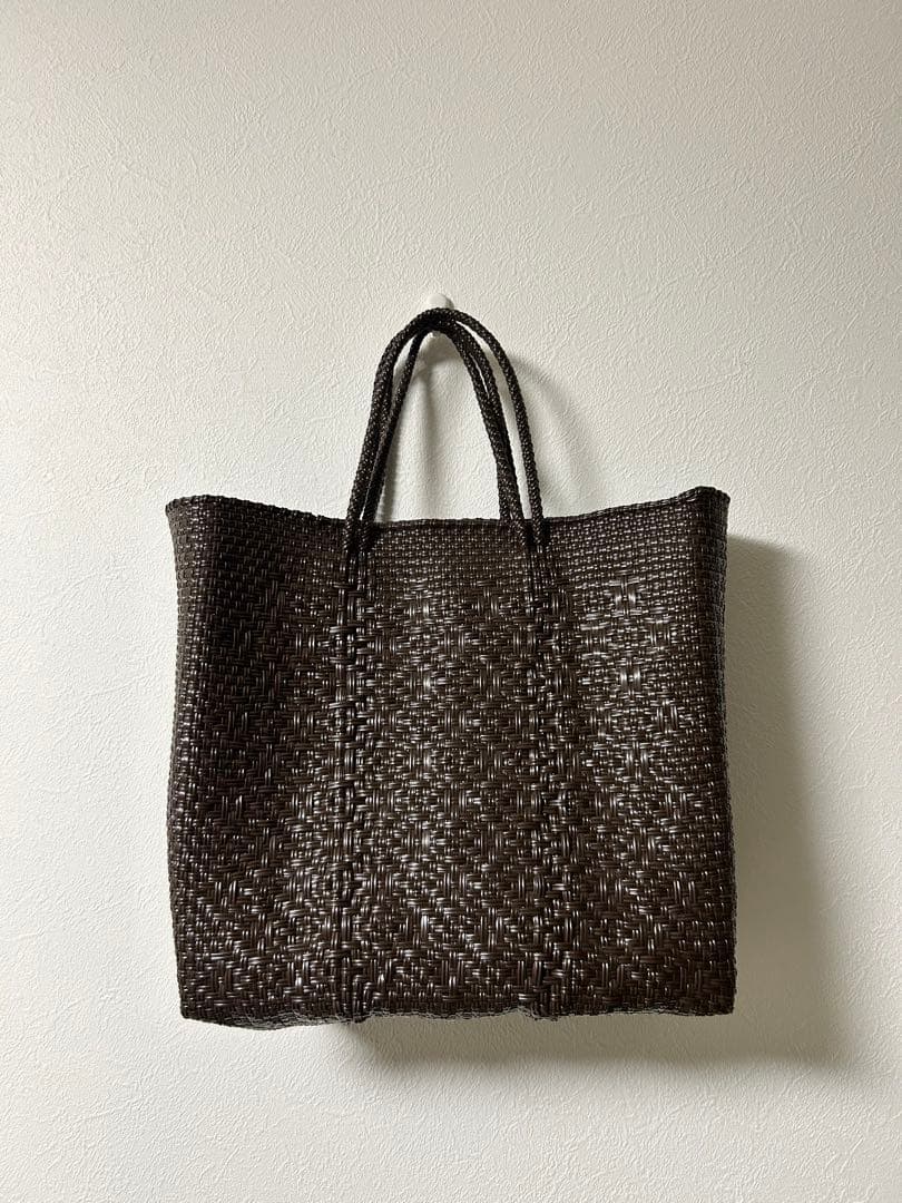 レトラ　メルカドバッグ　ブラウン 編み込み かごバッグ