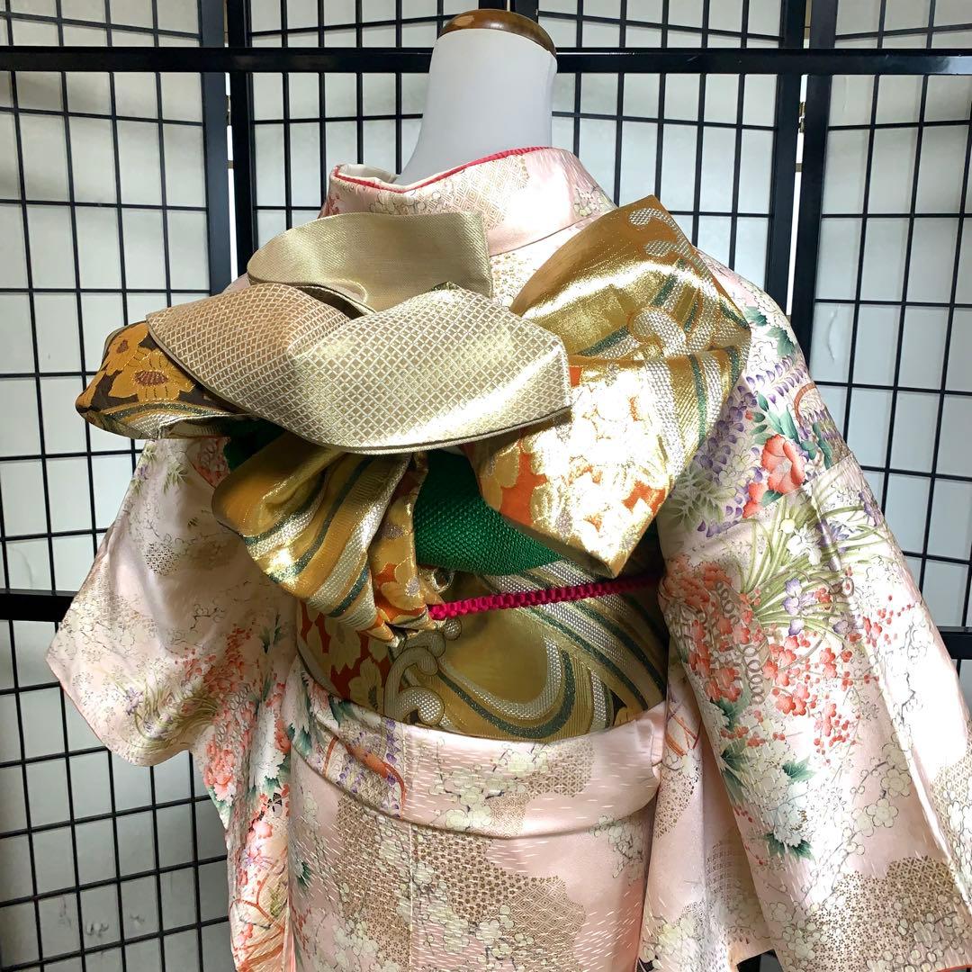 春*野様 【極美品】振袖　６点セット　三越謹製　吉祥文様　藤　花車　身丈167.