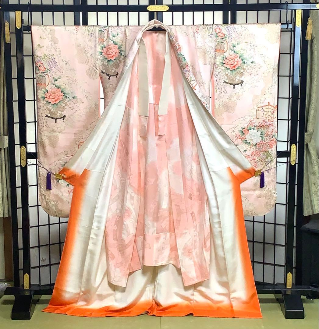 春*野様 【極美品】振袖　６点セット　三越謹製　吉祥文様　藤　花車　身丈167.