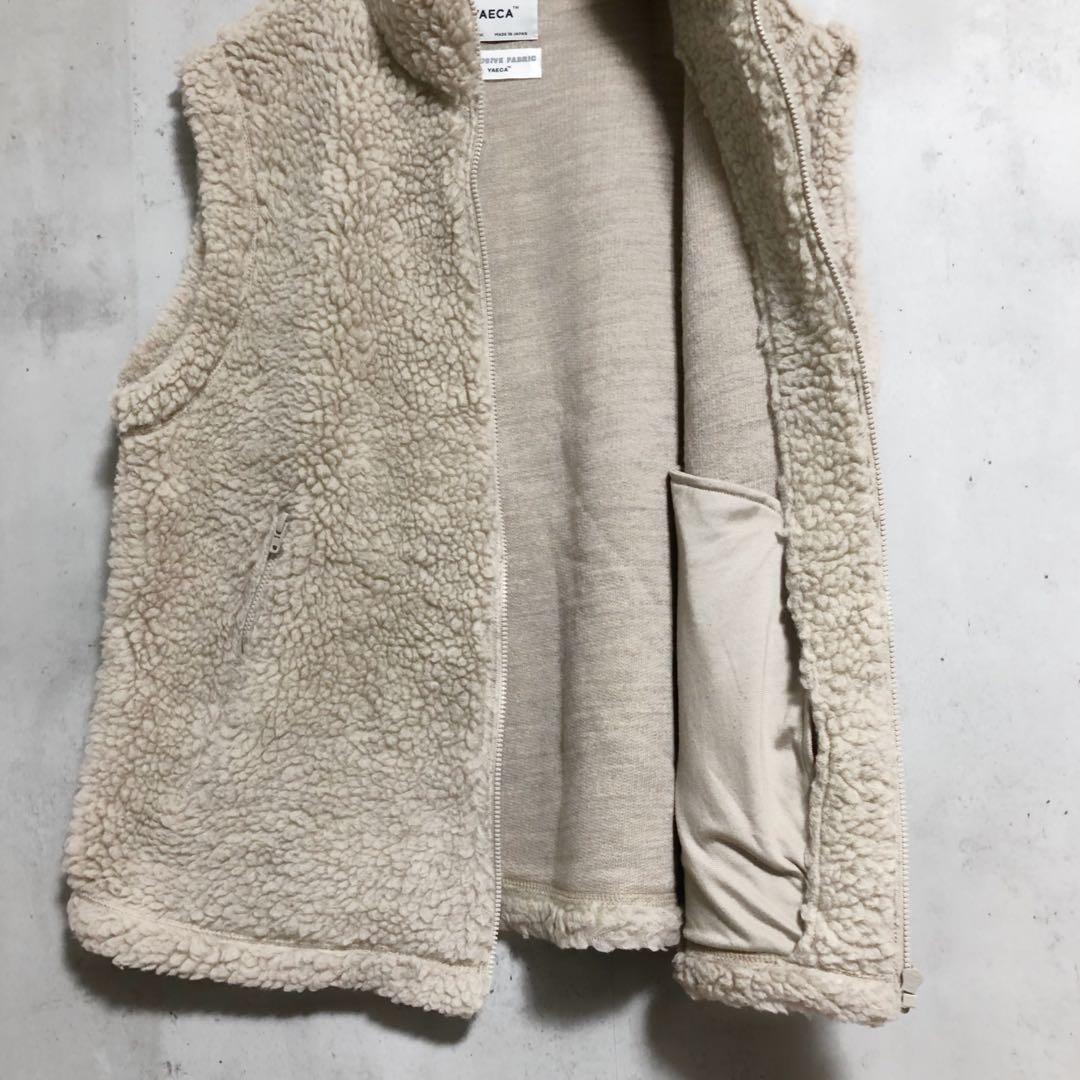YAECA / ヤエカ　ユニセックス ウール　フルジップアップ　ボアベスト