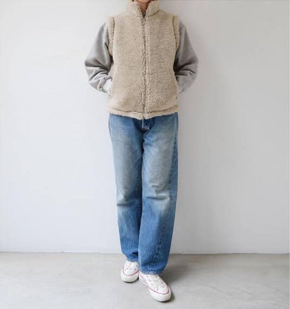 YAECA / ヤエカ　ユニセックス ウール　フルジップアップ　ボアベスト