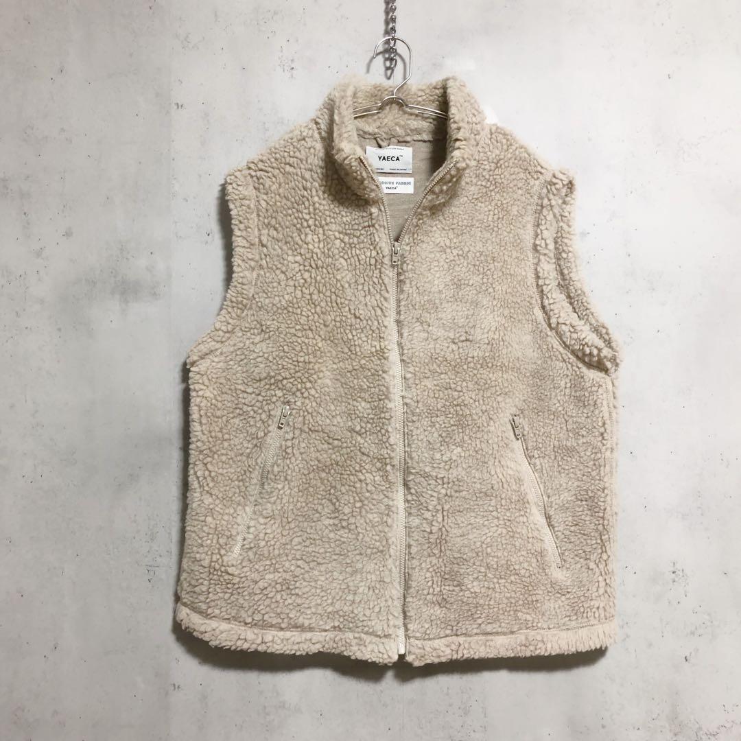 YAECA / ヤエカ　ユニセックス ウール　フルジップアップ　ボアベスト