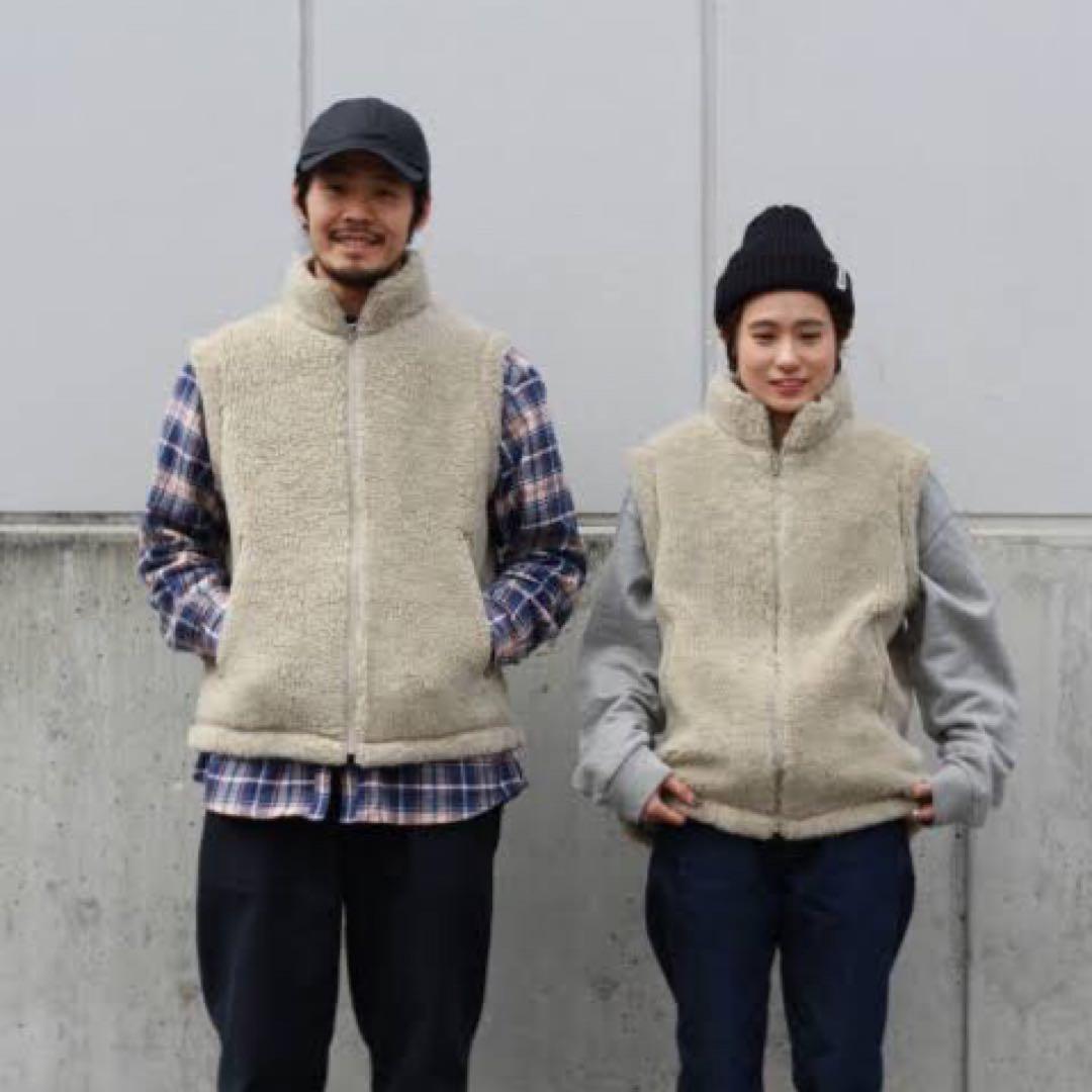 YAECA / ヤエカ　ユニセックス ウール　フルジップアップ　ボアベスト