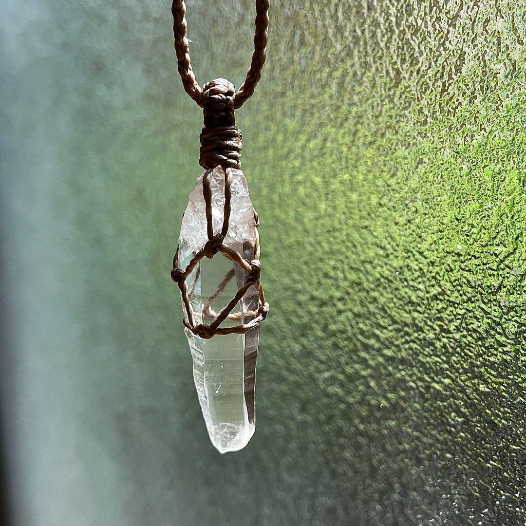 ヒマラヤ水晶 ＊ マクラメペンダント ネックレス 43