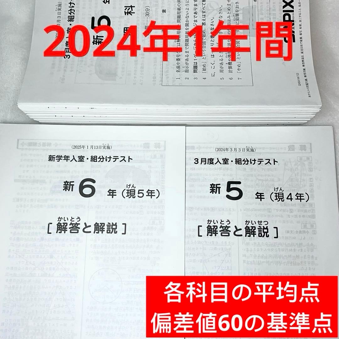 サピックス新5年2024年3月入室組分け→新6年2025年新学年入室 年間テスト