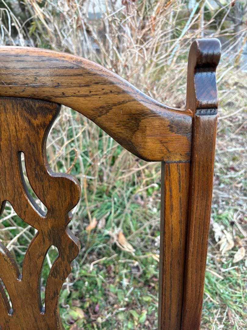 三越ブルージュ/カントリーハウス　ダイニングチェア③ヴィンテージ　オーク材