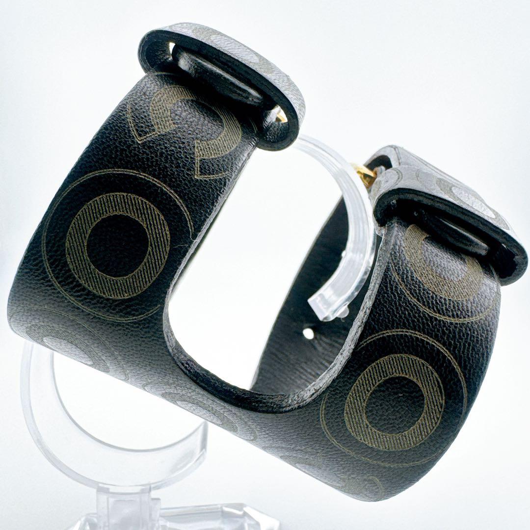 希少 シャネル COCO バングル ブレスレット ヴィンテージ レザー ロゴ