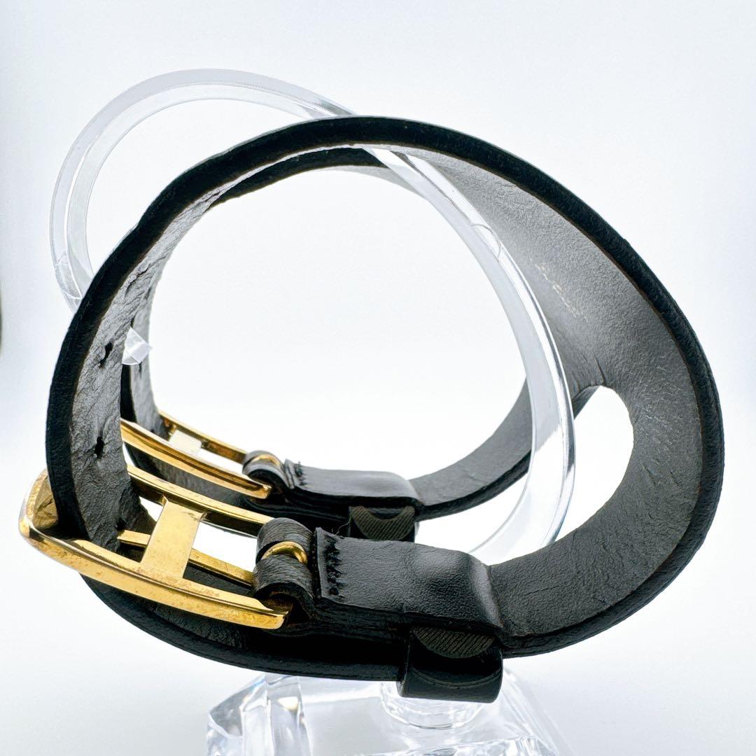 希少 シャネル COCO バングル ブレスレット ヴィンテージ レザー ロゴ