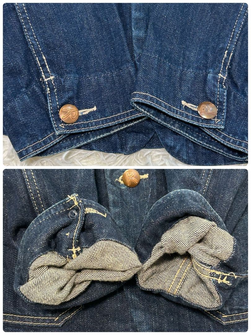 最終価格 45R 45rpm 藍デニム デニムジャケット カバーオール 金ボタン