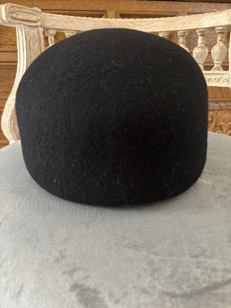 セリーヌ　CELINE 2024コレクション　ウールキャップ　黒
