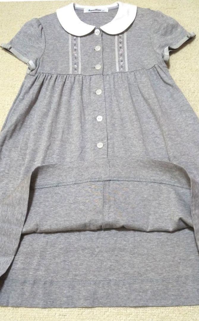 美品 現行品 familiar ファミリア 130 白襟ワンピース