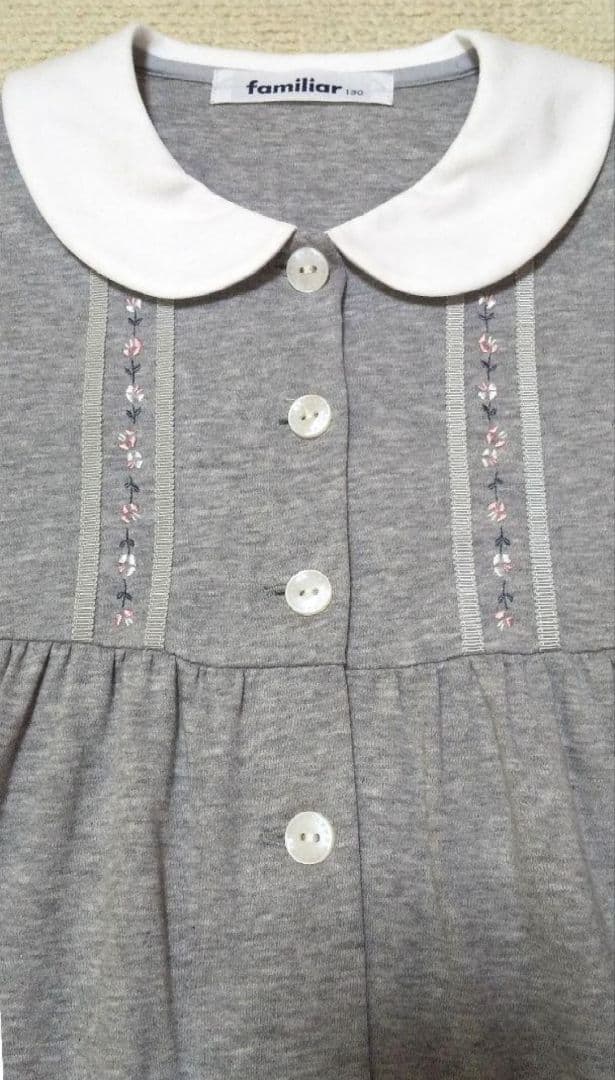 美品 現行品 familiar ファミリア 130 白襟ワンピース