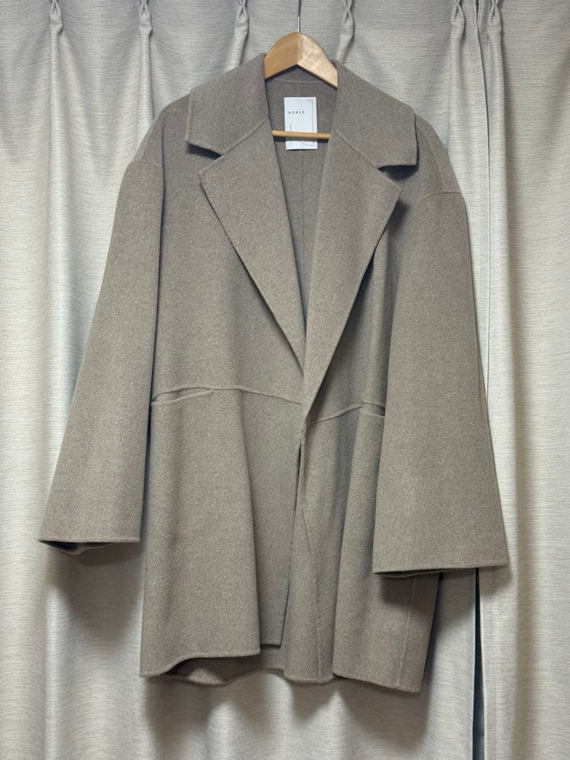 noble Super160sリバーミドルコート　ベージュ