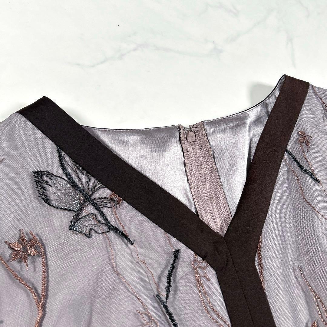 【現行品・大きいサイズ 3L】　カラルス　Vネック刺繍レースワンピースドレス