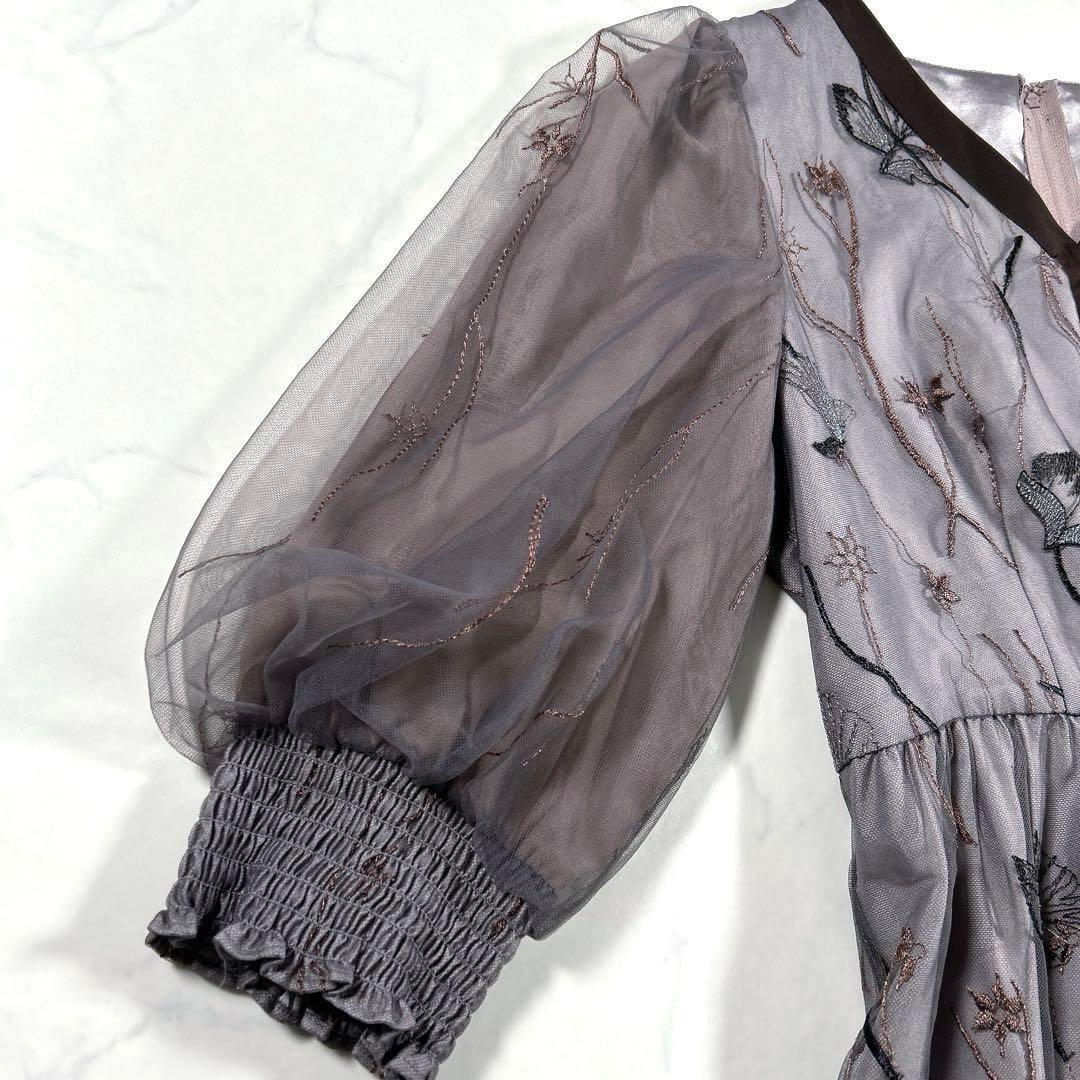 【現行品・大きいサイズ 3L】　カラルス　Vネック刺繍レースワンピースドレス