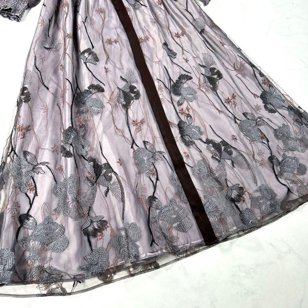 【現行品・大きいサイズ 3L】　カラルス　Vネック刺繍レースワンピースドレス