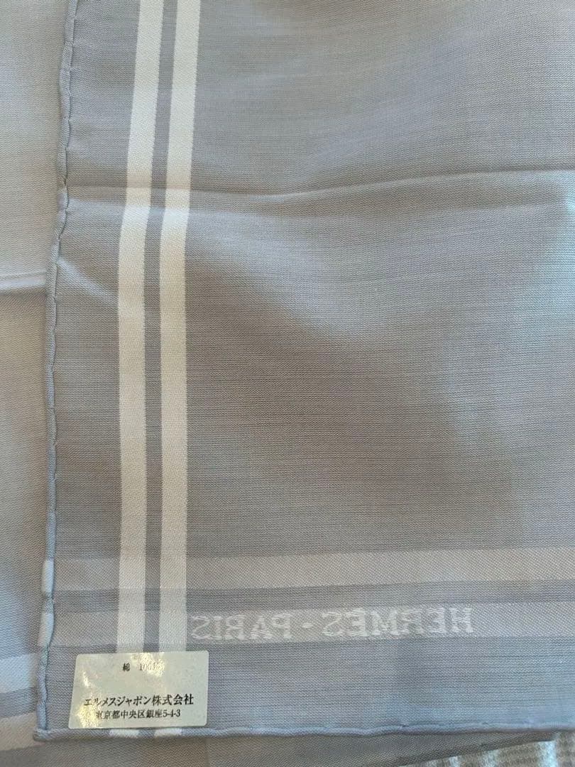2枚新品未使用HERMES ストライプハンカチ 2色セットシール付き