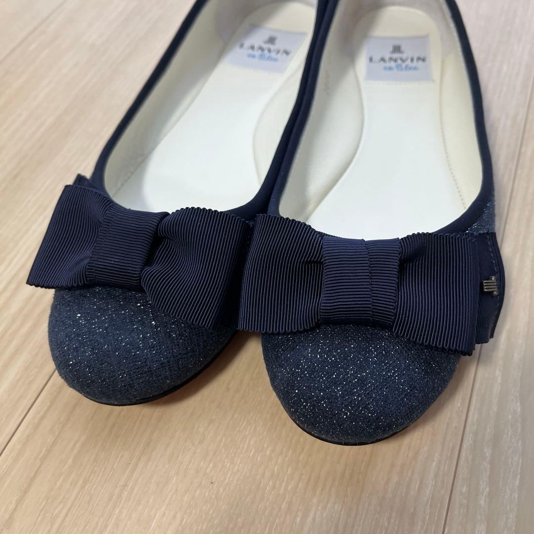 ランバンオンブルー/パンプス/フラット/ラメ/23cm