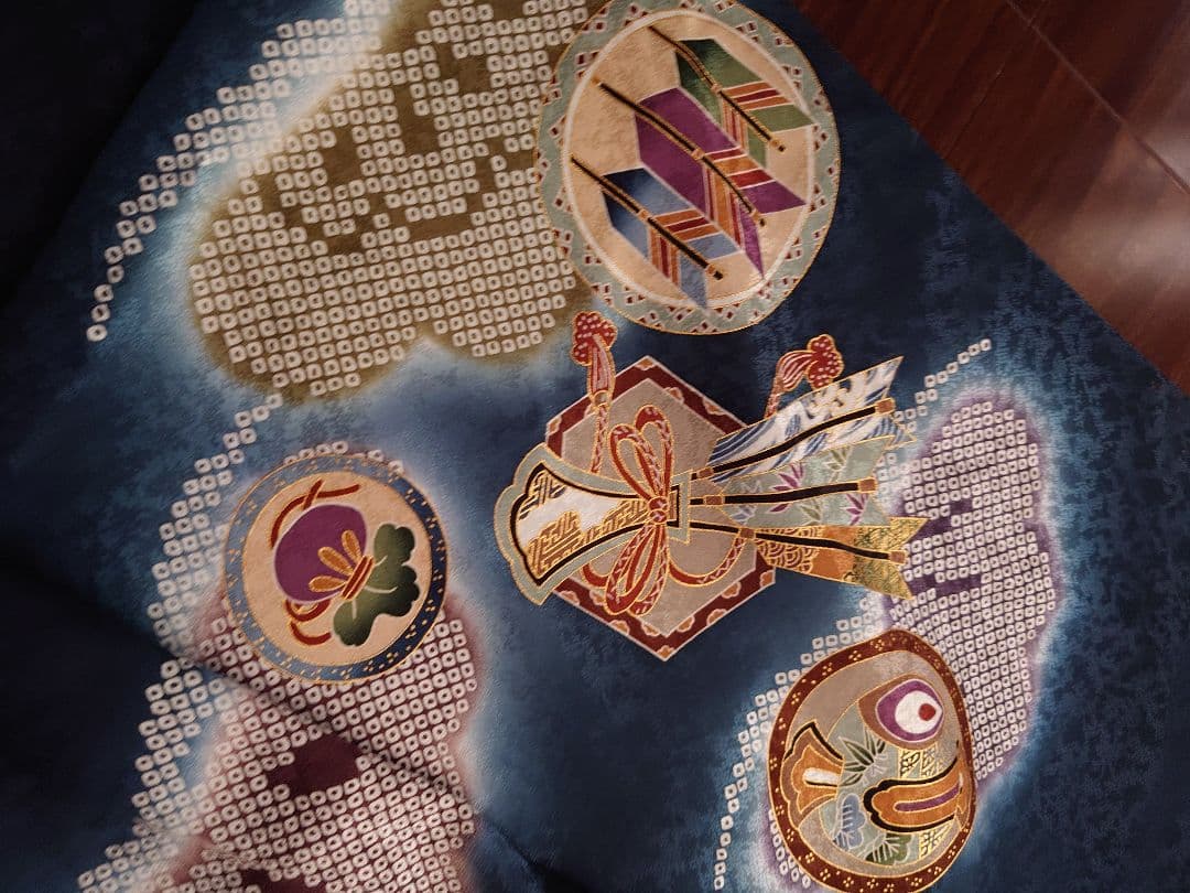 正絹　美品 男の子 お宮参り着物 掛け着 産着