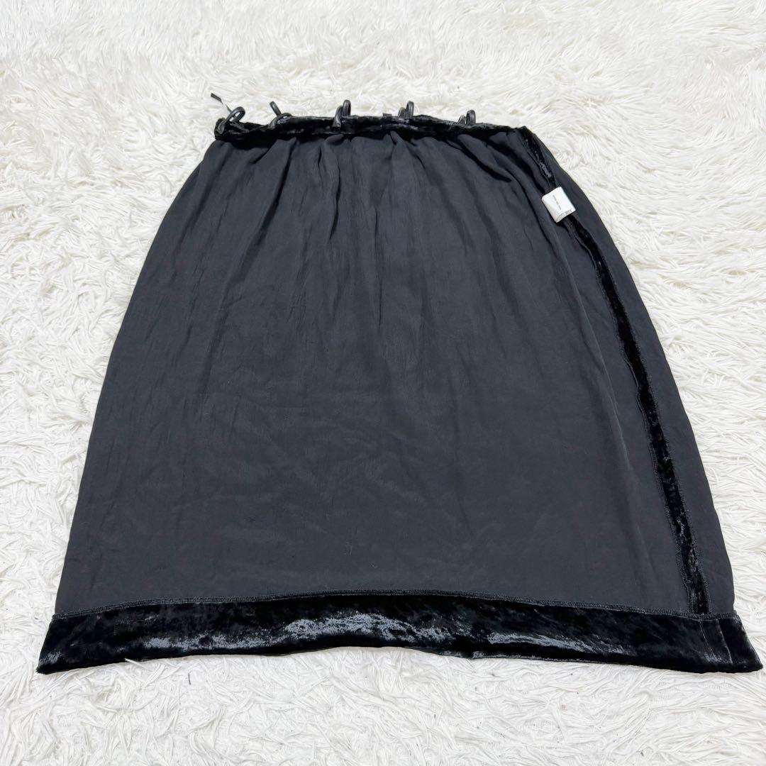 美品 GUCCI シルク スカート 膝丈 ベロア L ブラック イタリア製