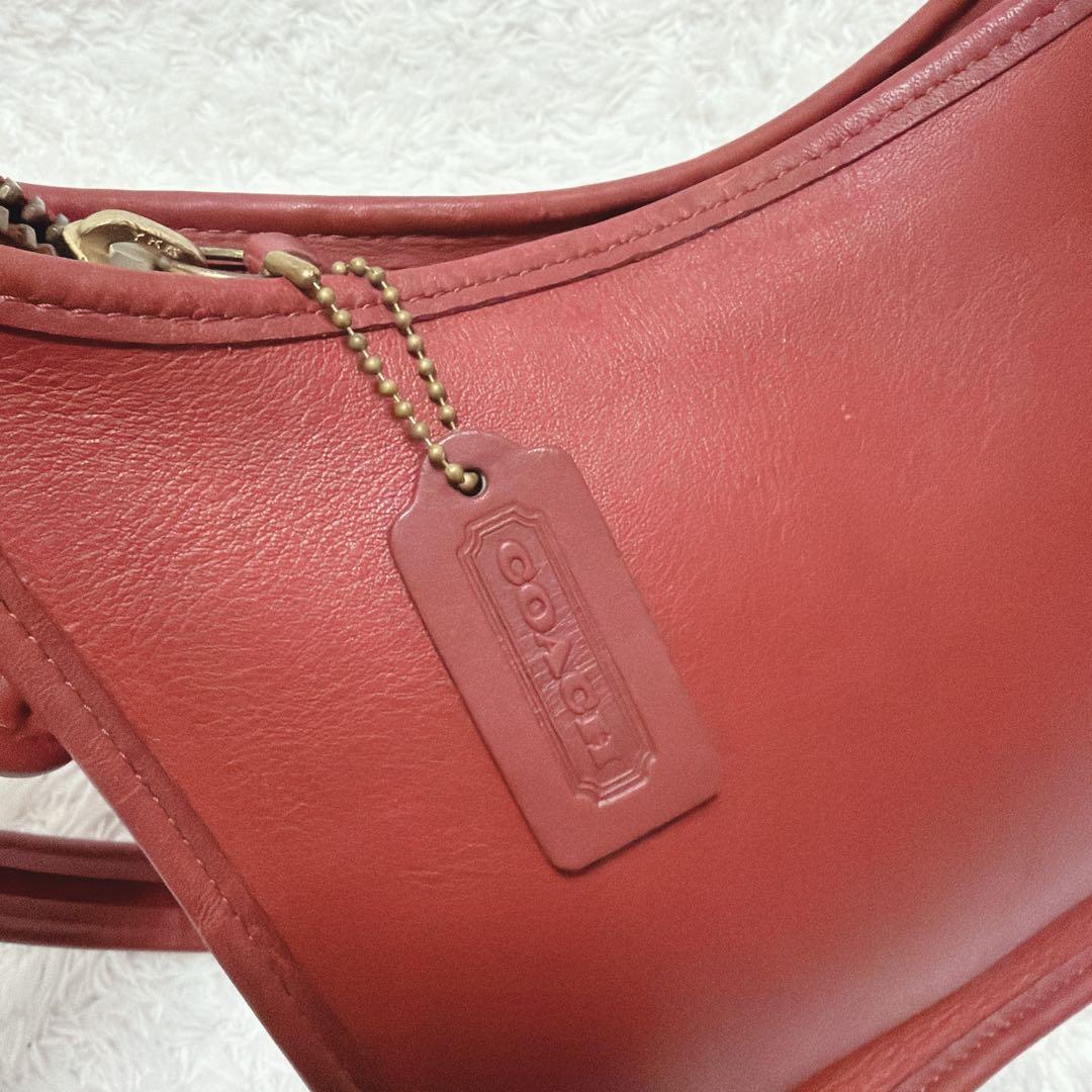 【美品】オールドコーチ 赤 ショルダーバッグ