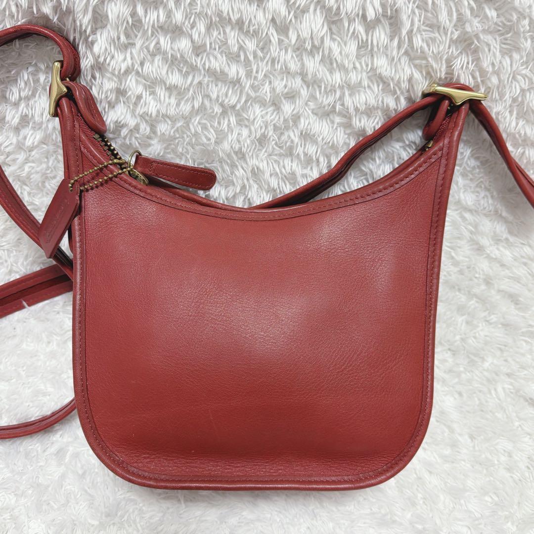 【美品】オールドコーチ 赤 ショルダーバッグ
