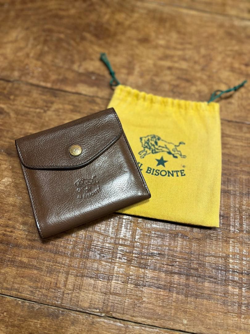 IL BISONTE★ウォレット ダークブラウン/折り財布/こげ茶