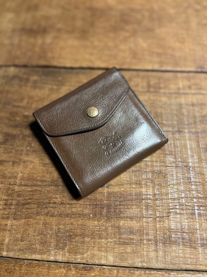 IL BISONTE★ウォレット ダークブラウン/折り財布/こげ茶