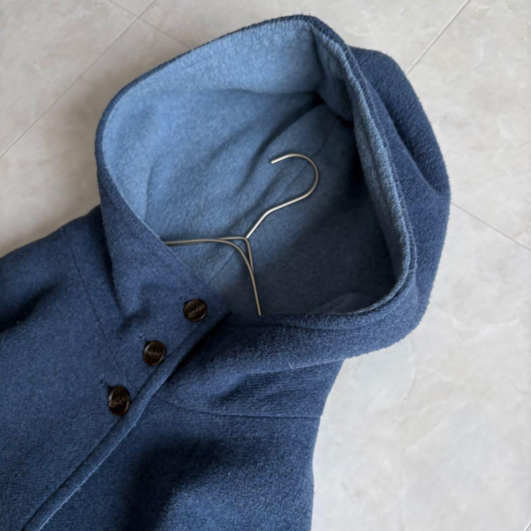 conges payes イタリア生地 フードコート 青 F ゆったり