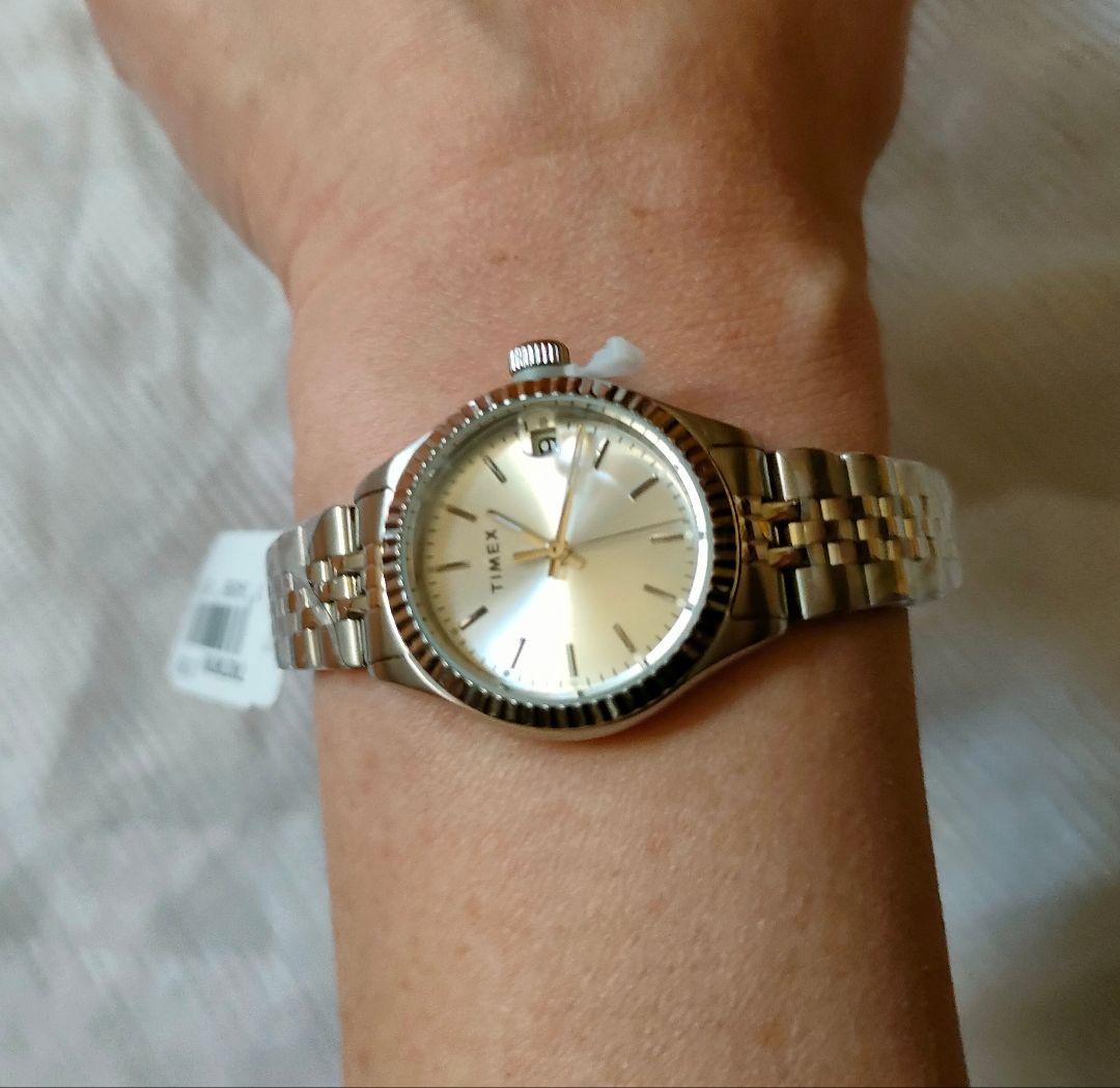TIMEX シルバー アナログ腕時計