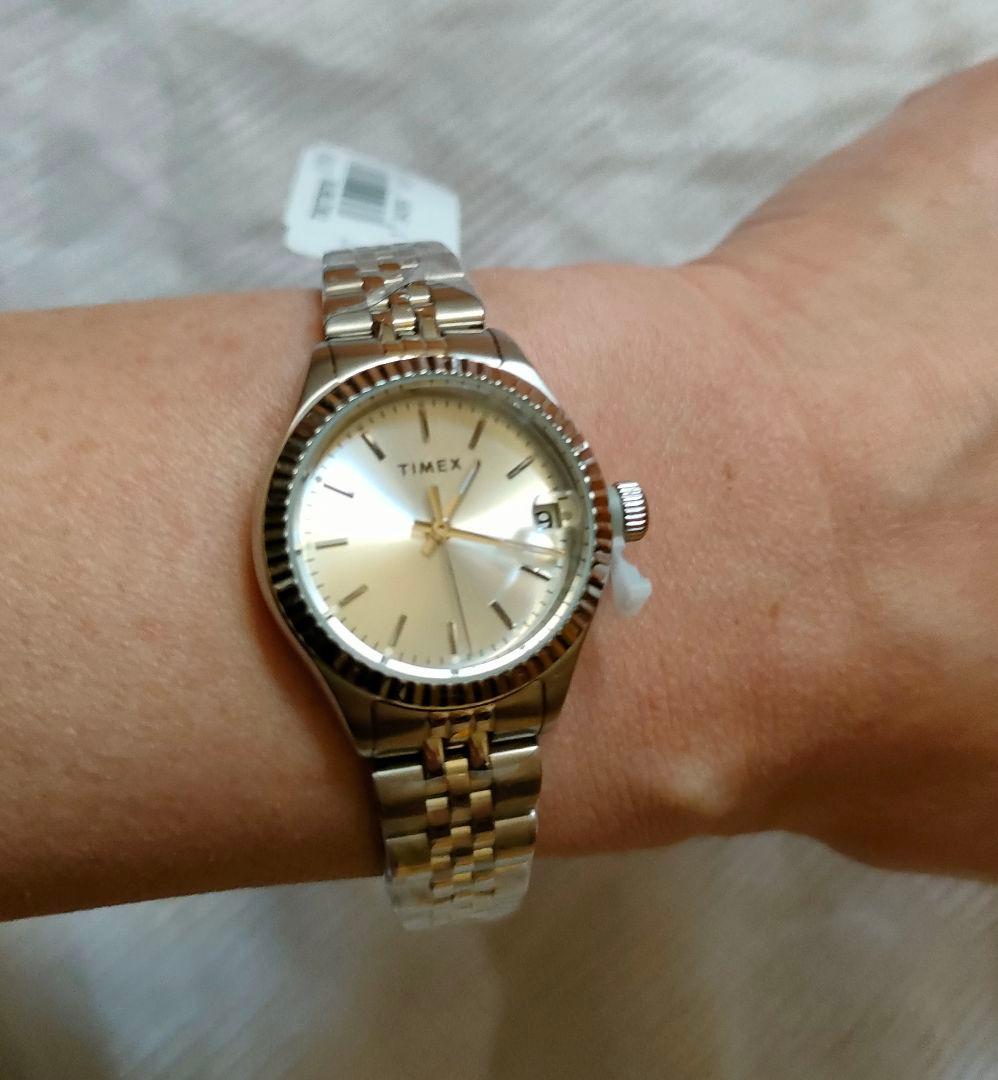 TIMEX シルバー アナログ腕時計
