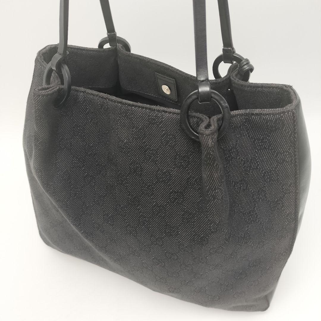 極美品✨グッチ　トートバッグ　GG柄　ブラック　黒