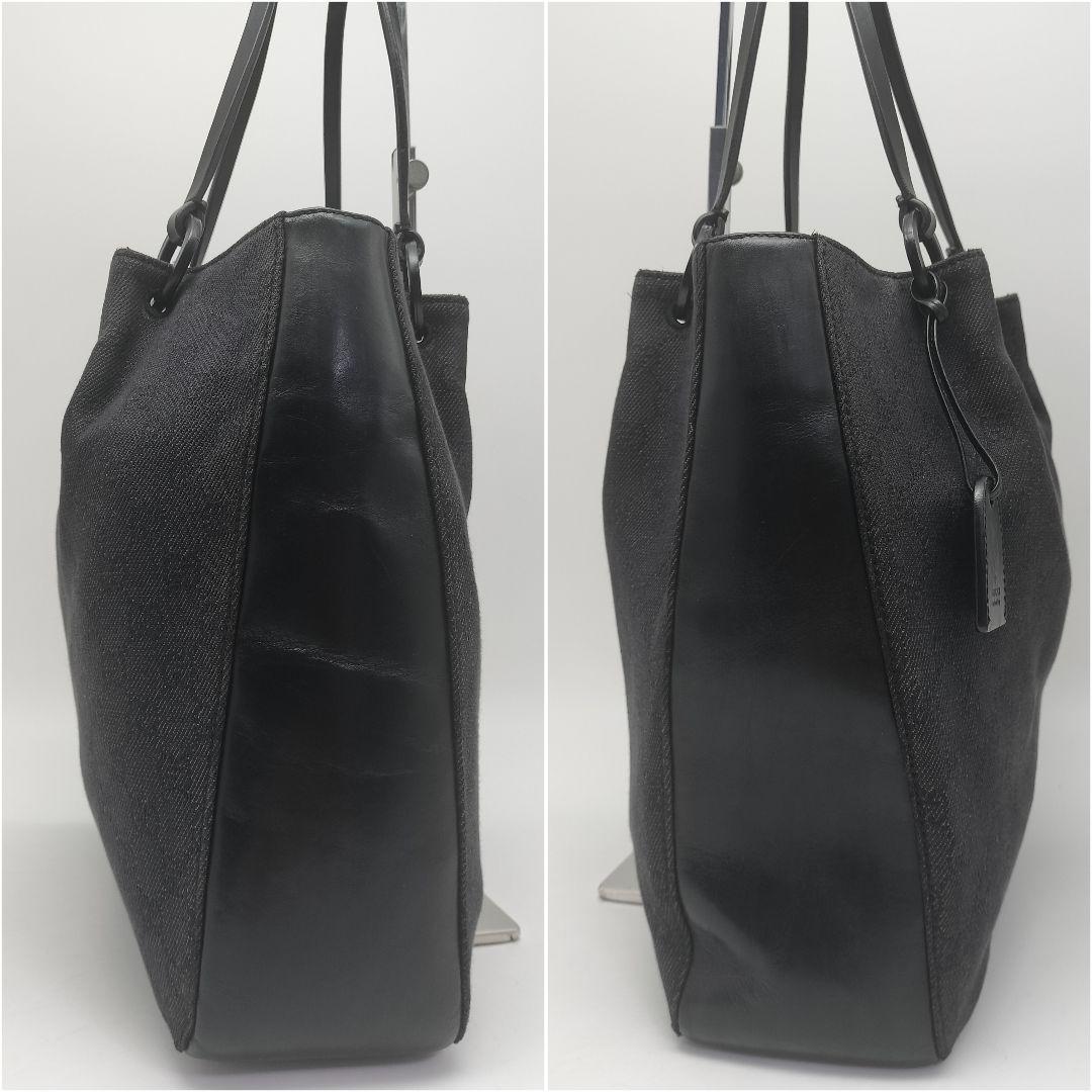 極美品✨グッチ　トートバッグ　GG柄　ブラック　黒