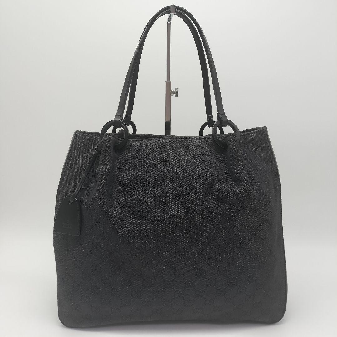 極美品✨グッチ　トートバッグ　GG柄　ブラック　黒