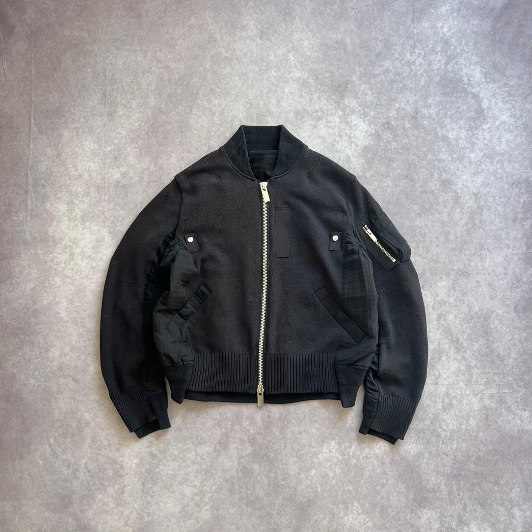 sacai 19AW MA-1 ドッキングジャケット オールブラック 希少
