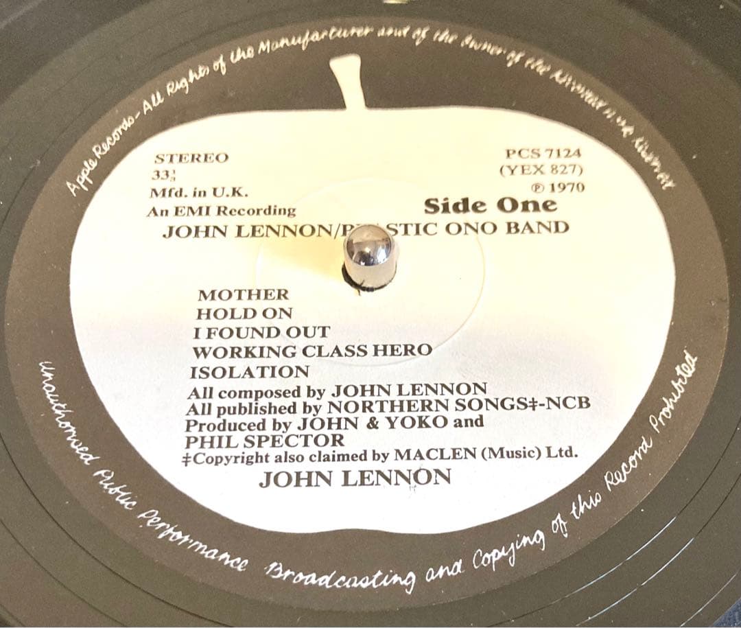 ジョン・レノン/ジョンの魂/超初期盤/UKオリジナルLPレコード