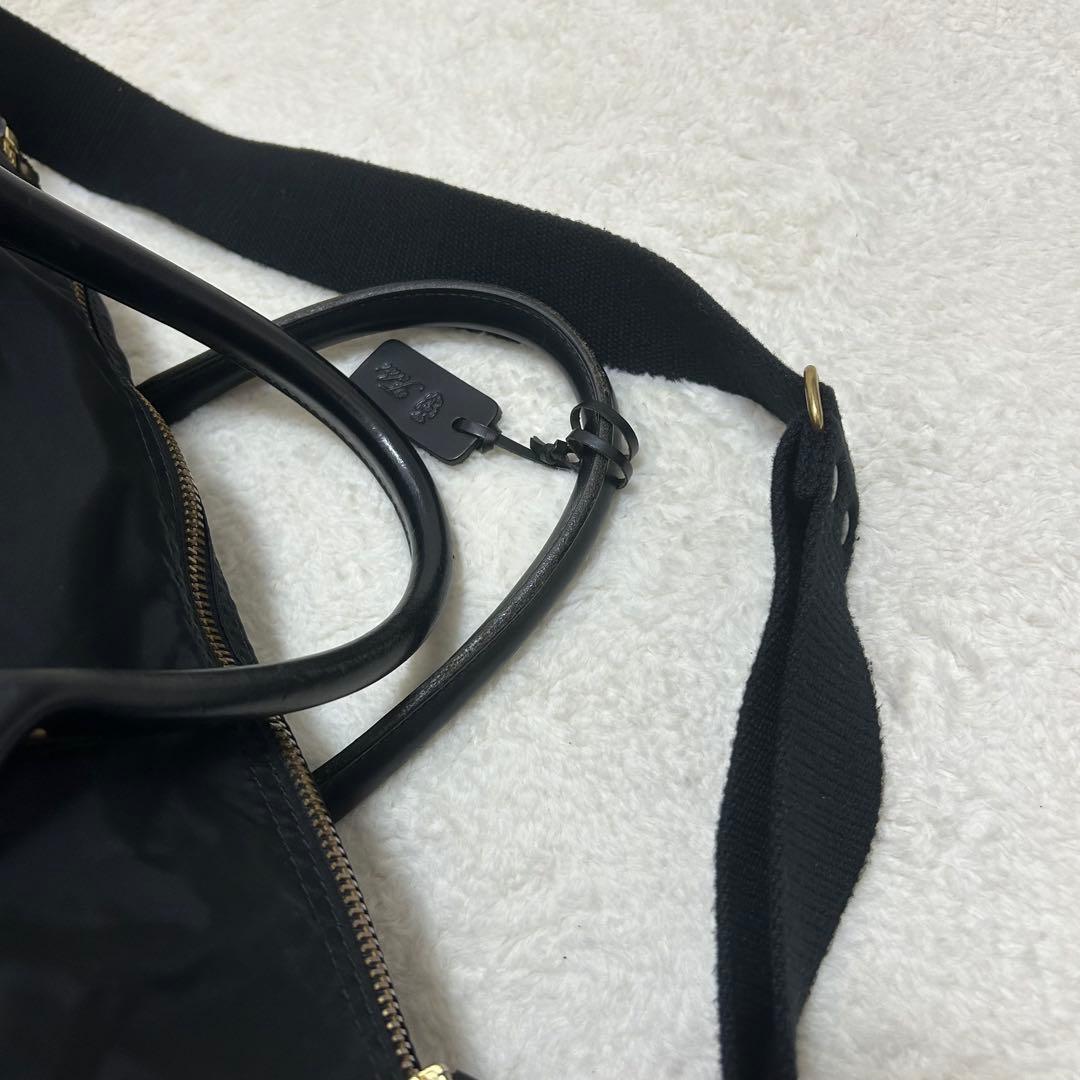 【美品】フェリージ 2way ボストンバッグ P4/6 ブラック 底板付き