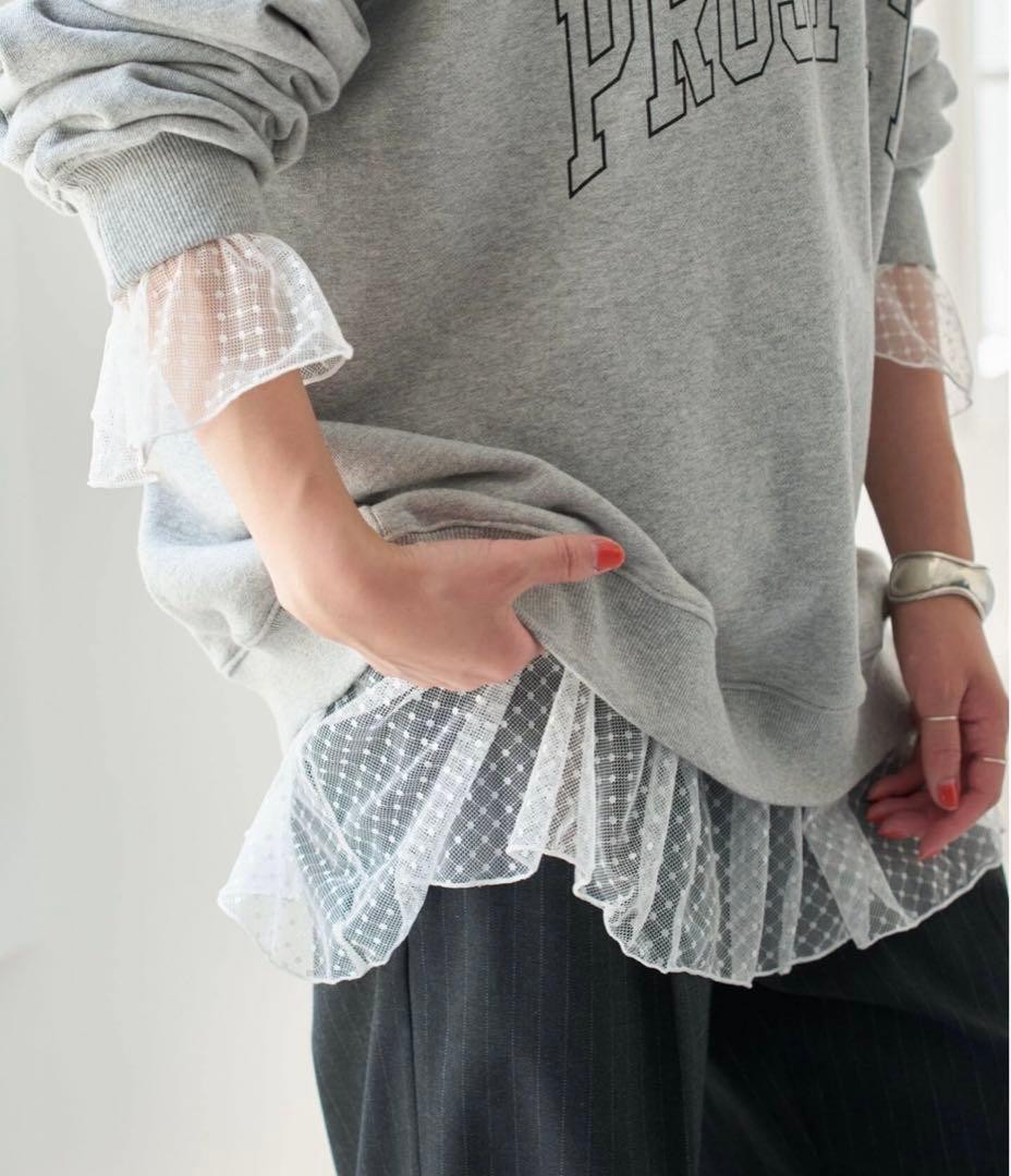 新品未使用　タグ付き　スピックアンドスパン　チュールドットチュニック