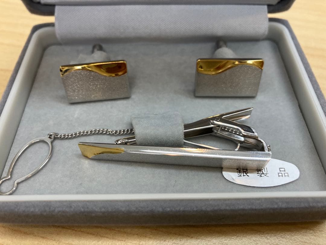 シルバー925 ゴールドシルバー カフリンクス