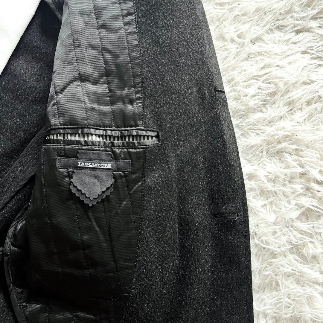 <美品>TAGLIATORE ダークグレー ウール チェスターコート サイズ50