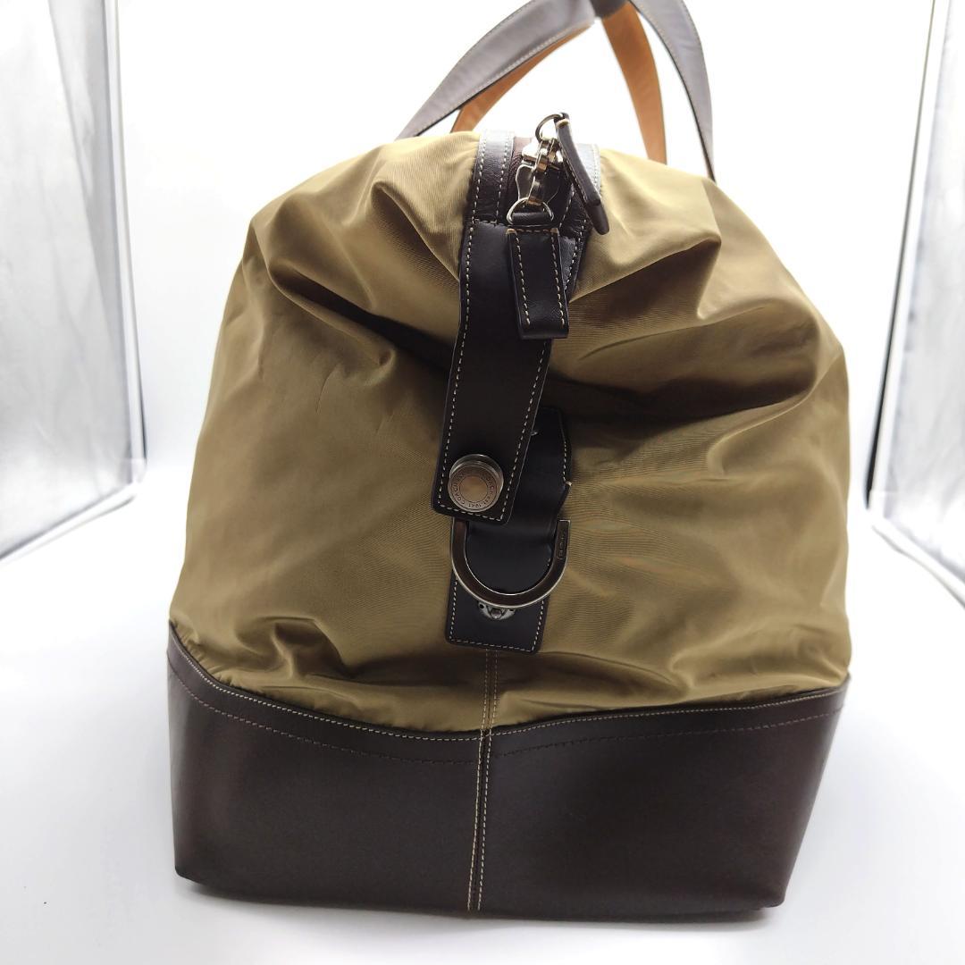 コーチ ボストンバッグ 2way 大容量 ナイロン×レザー 南京錠 チャーム